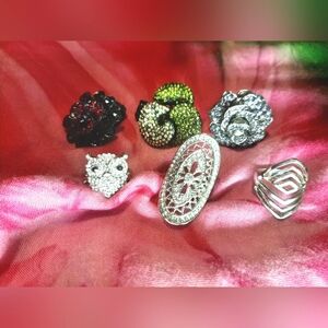 6 Piece Women's Costume Jewelry Ring Set